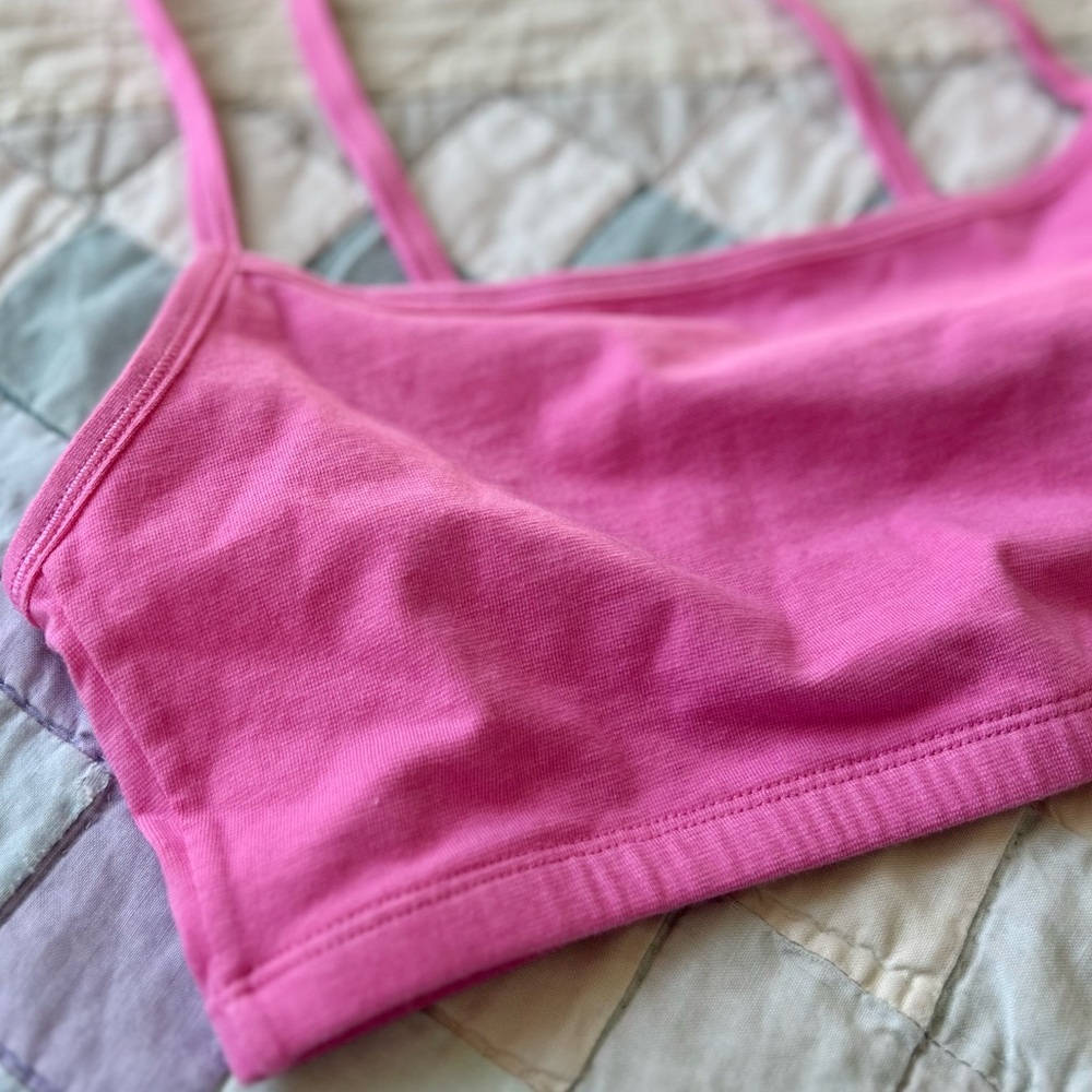 Pink cotton bralette sports bra M